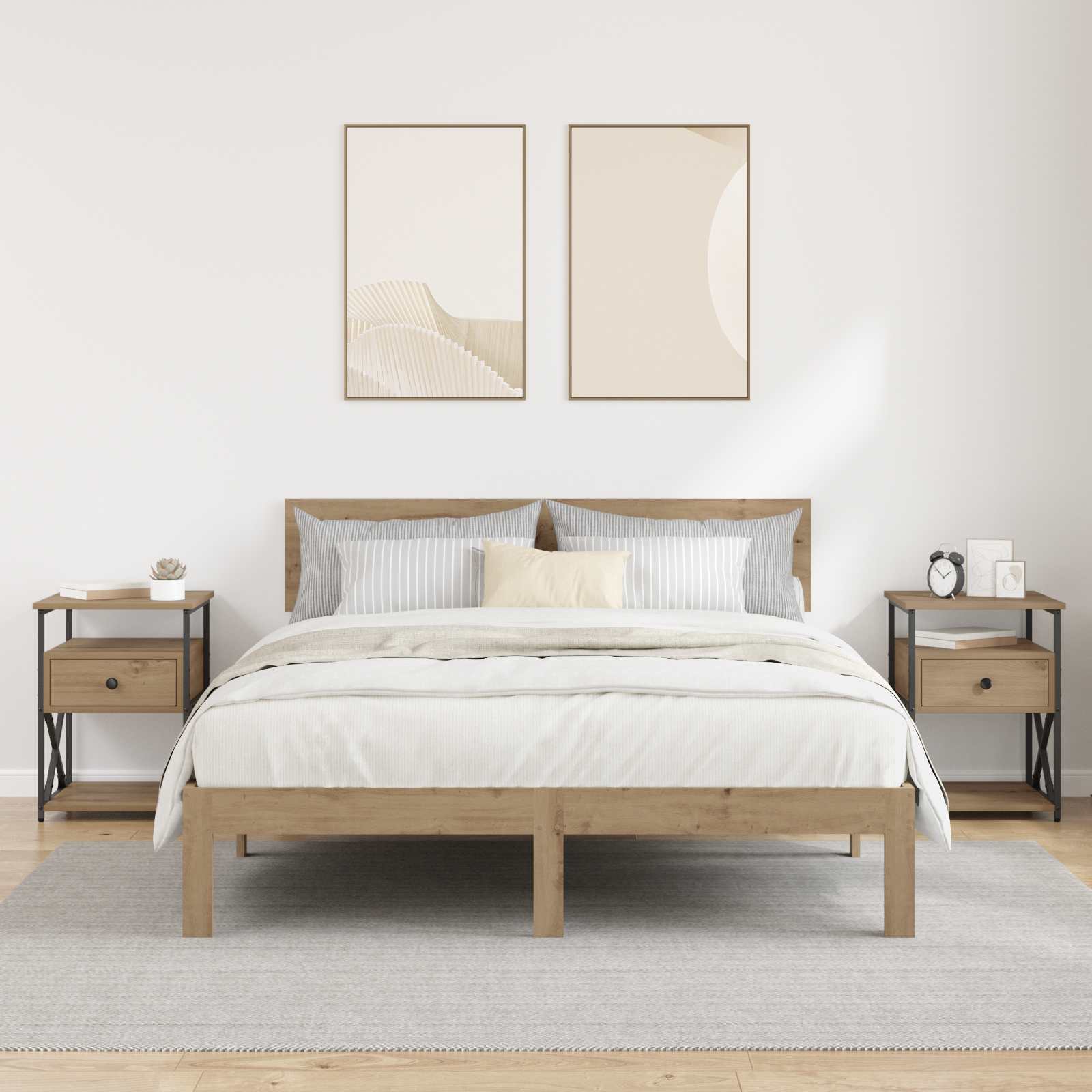 Cabinet de chevet 2 pcs Chêne artisanal 40 x 42 x 55 cm - XIOS