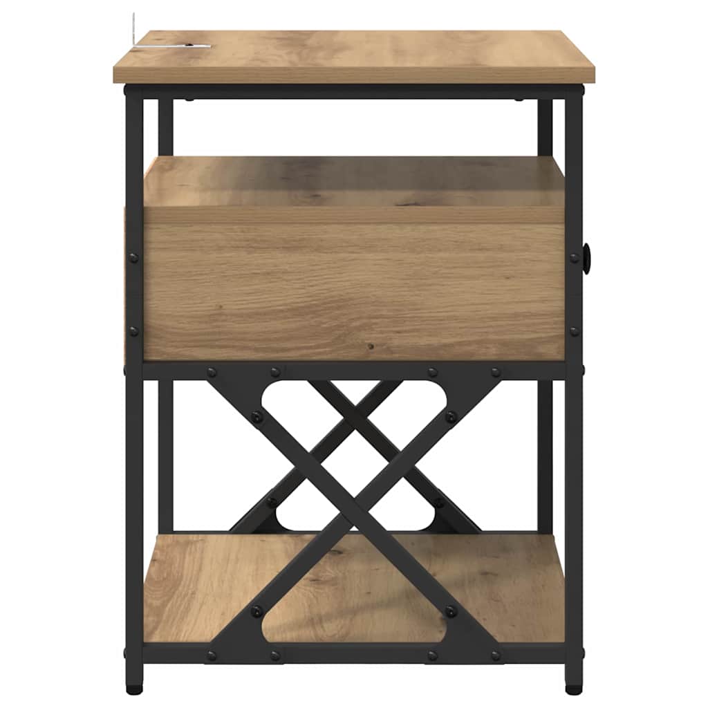 Cabinet de chevet 2 pcs chêne artisanal 40 x 42 x 55 cm - XIOS