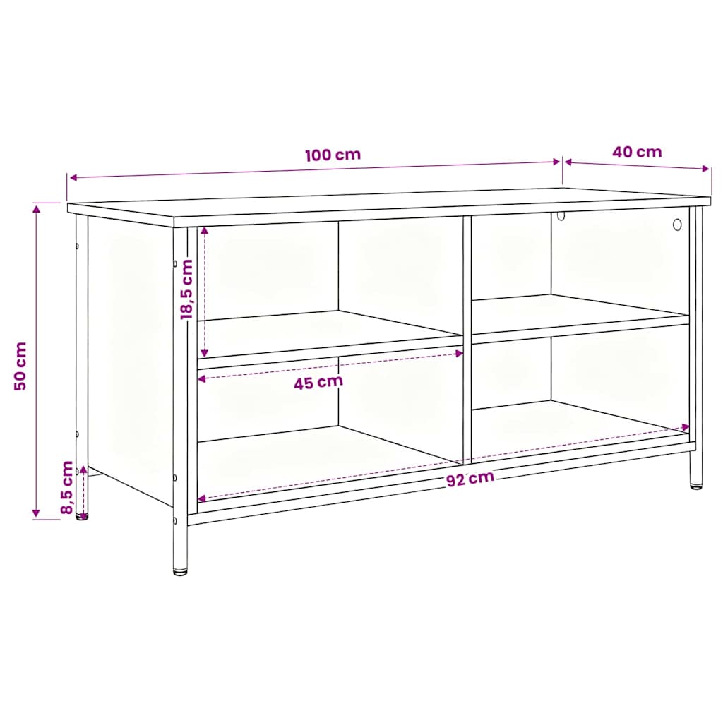 Meuble TV 100 x 40 x 50 cm Bois Ancien Bois d'ingénierie - XIOS