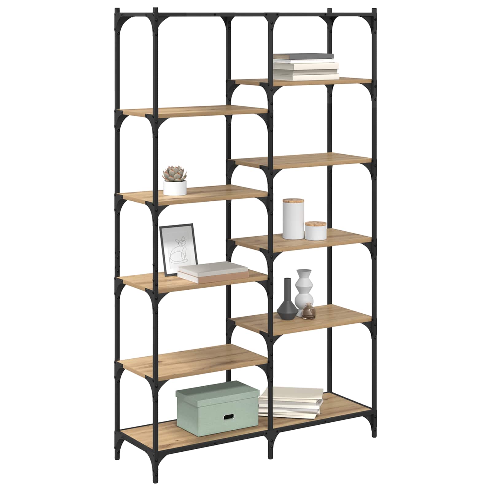 Étagère chêne artisanal 100 x 32 x 170 cm Bois d'ingénierie - XIOS