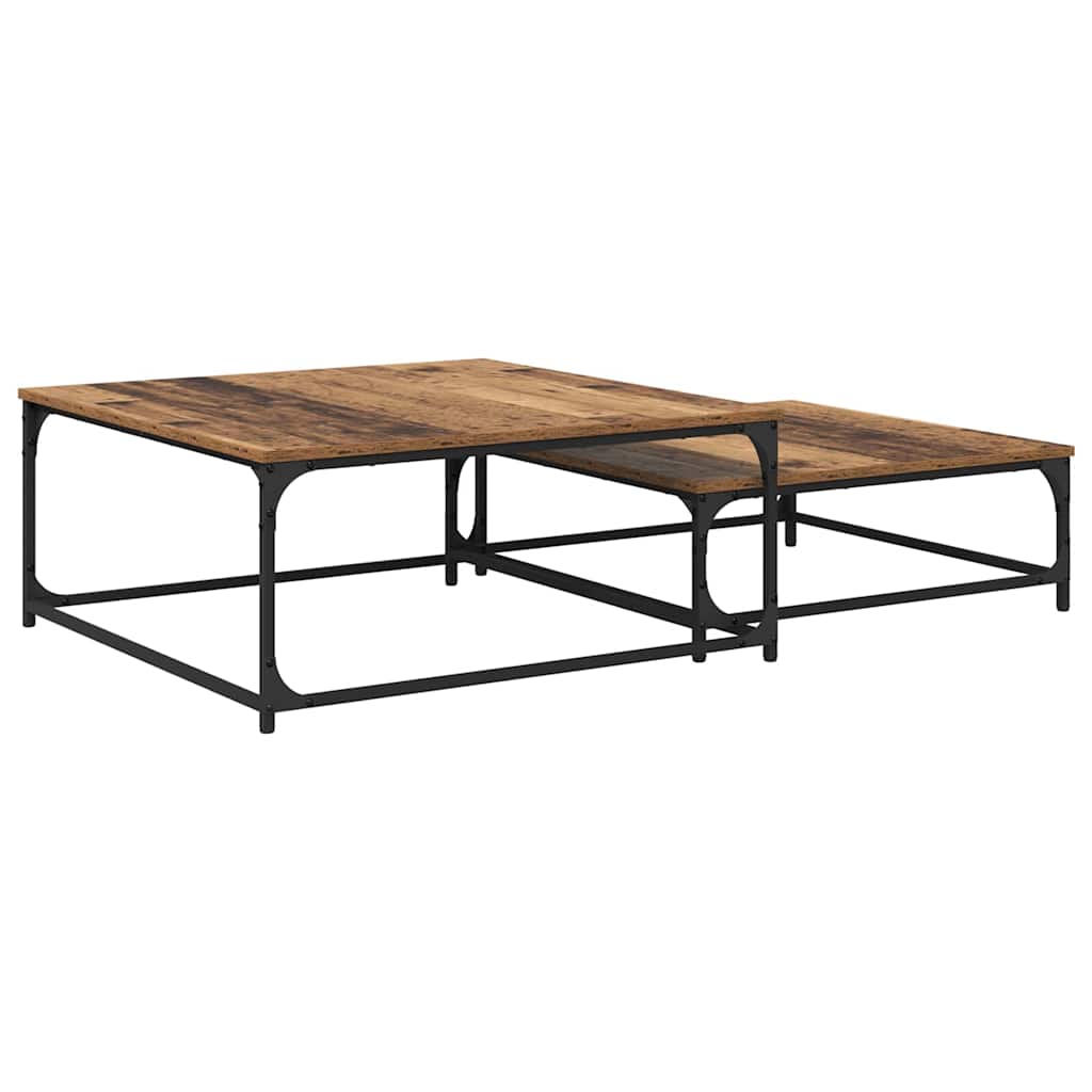 Table basse 2 pcs Bois Ancien Bois d'ingénierie - XIOS