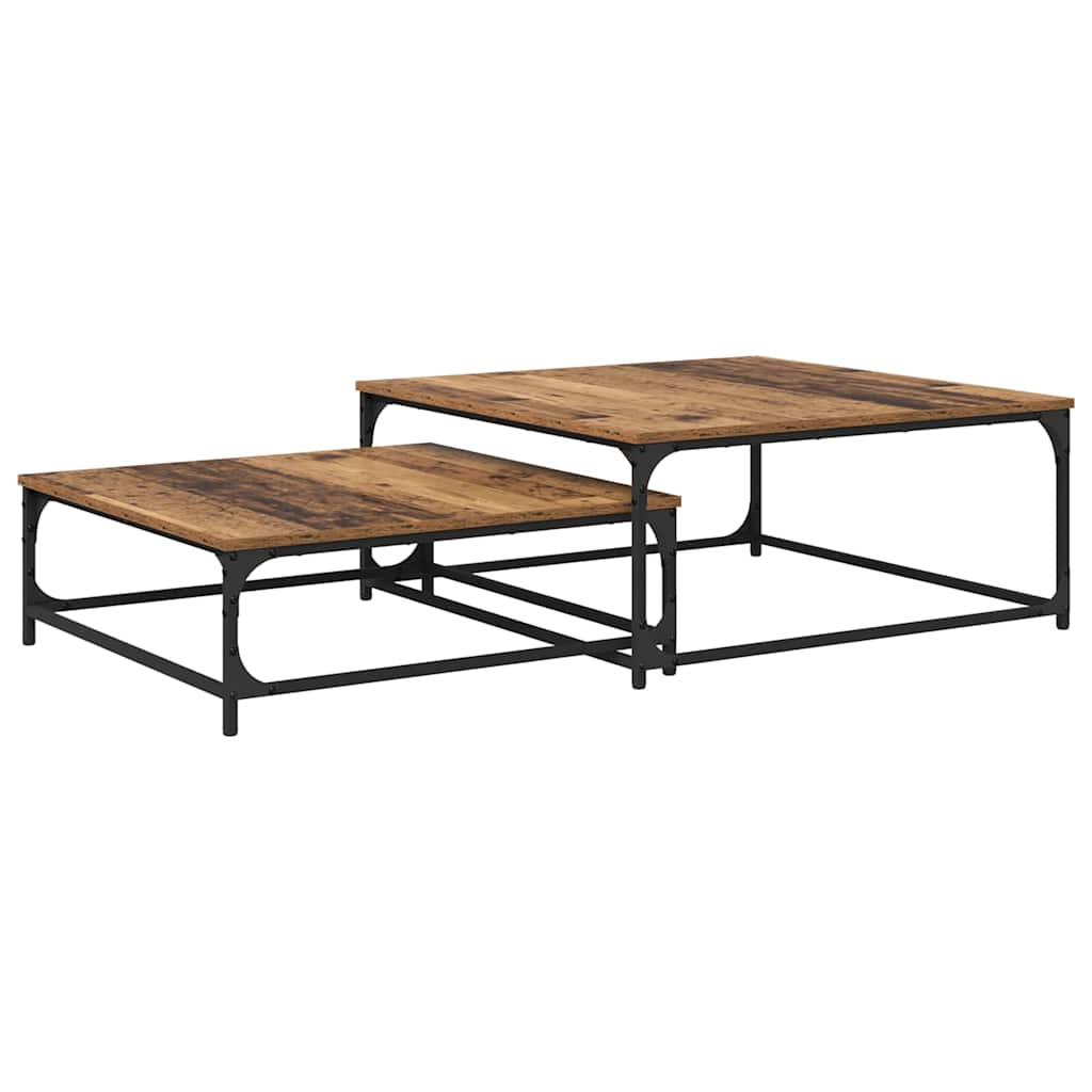 Table basse 2 pcs Bois Ancien Bois d'ingénierie - XIOS