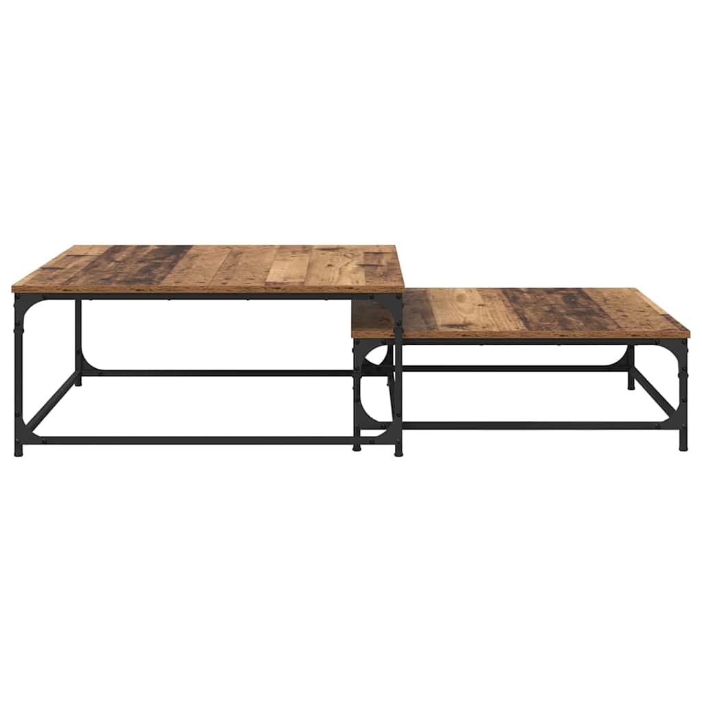 Table basse 2 pcs Bois Ancien Bois d'ingénierie - XIOS