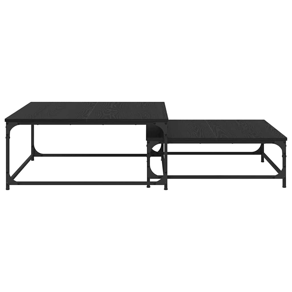 Table basse 2 pcs Chêne noir Bois d'ingénierie - XIOS