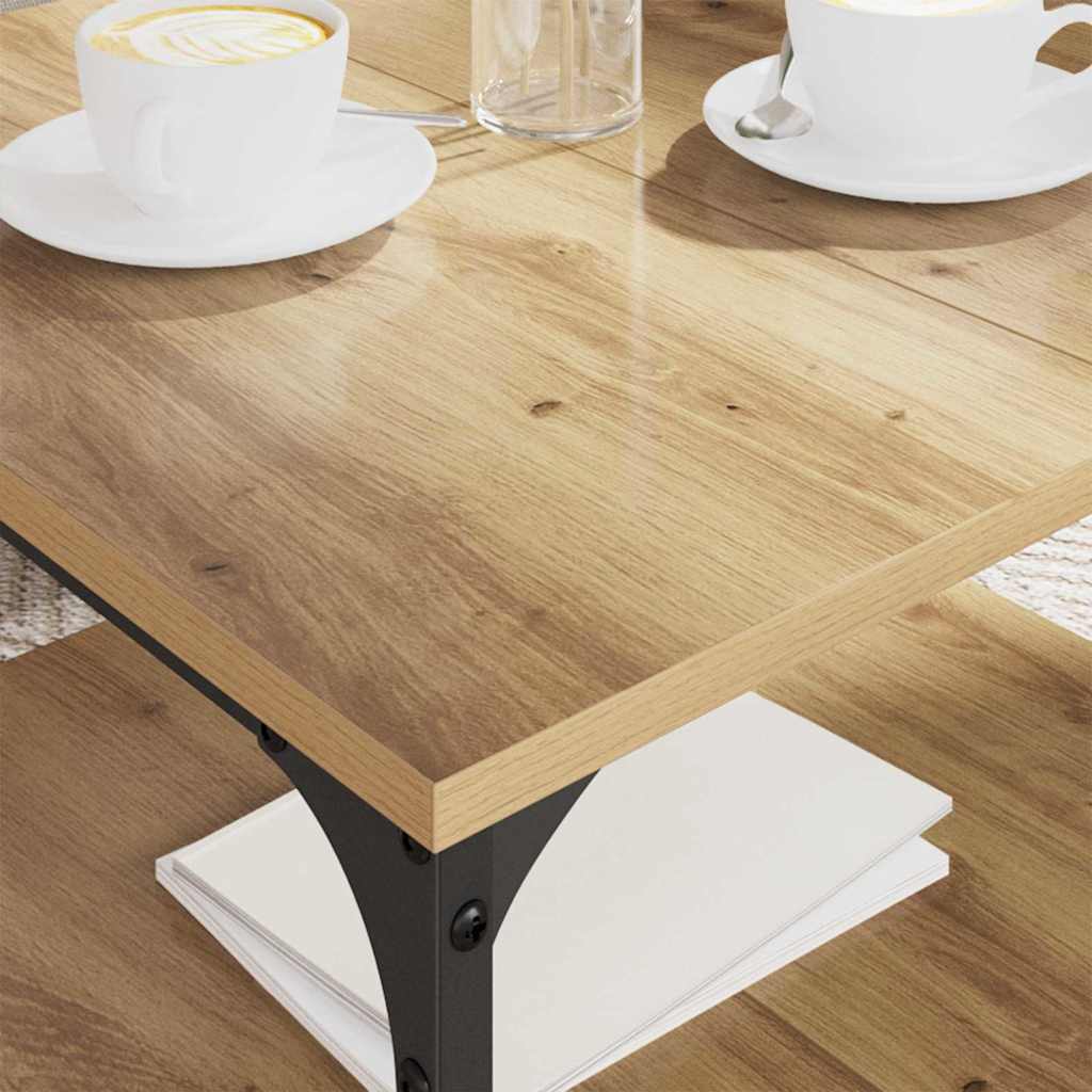 Table basse Chêne artisanal 55 x 55 x 40 cm Bois d'ingénierie - XIOS