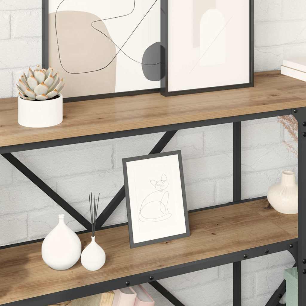 Table console avec étagère Chêne artisanal 160 x 30 x 75 cm - XIOS