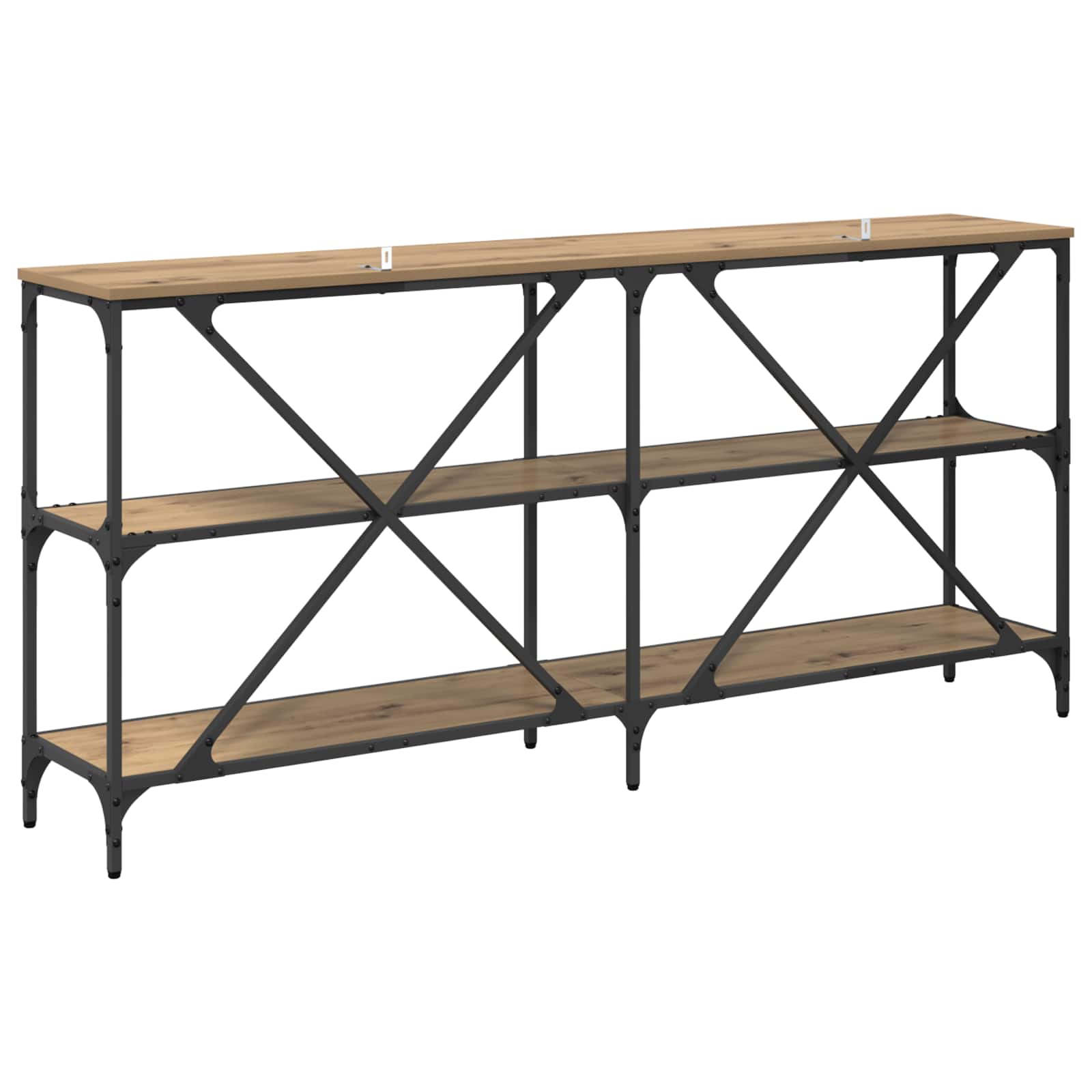 Table console avec étagère Chêne artisanal 160 x 30 x 75 cm - XIOS