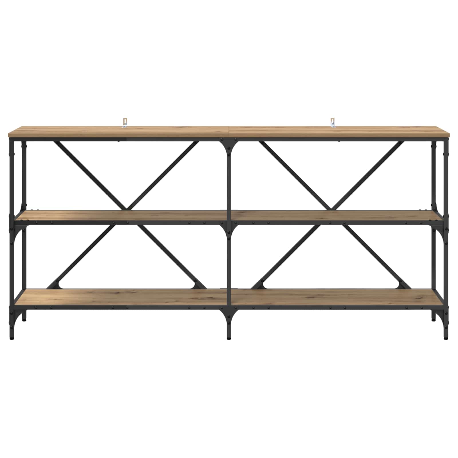 Table console avec étagère Chêne artisanal 160 x 30 x 75 cm - XIOS