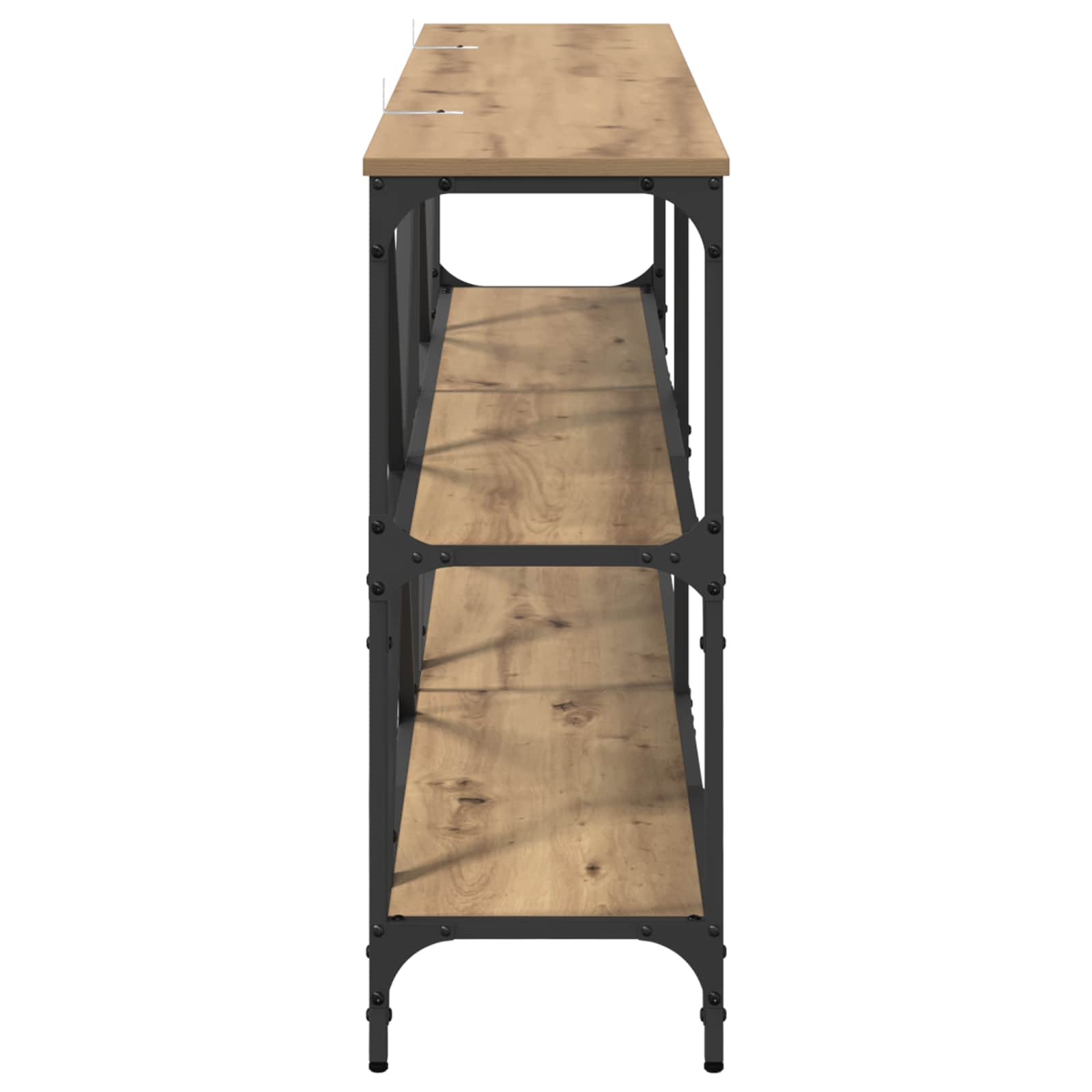Table console avec étagère Chêne artisanal 160 x 30 x 75 cm - XIOS