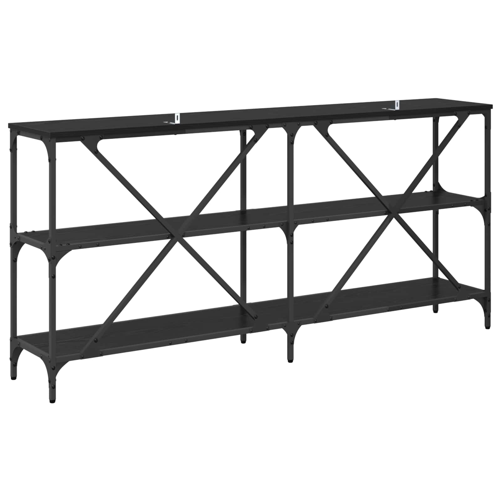 Table console Chêne noir 160 x 30 x 75 cm Bois d'ingénierie - XIOS