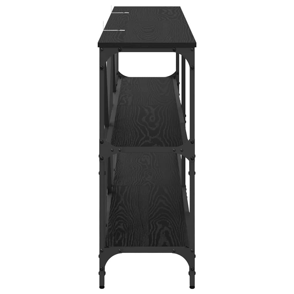 Table console avec étagère Chêne noir 160 x 30 x 75 cm - XIOS