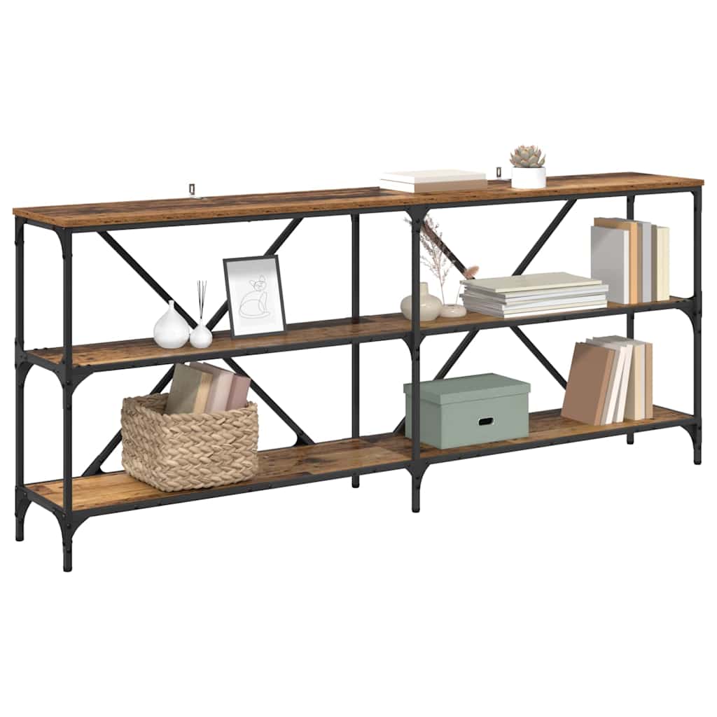 Table console avec étagère Bois Ancien 180 x 30 x 75 cm - XIOS