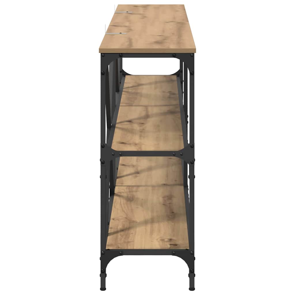 Table console avec étagère Chêne artisanal 180 x 30 x 75 cm - XIOS