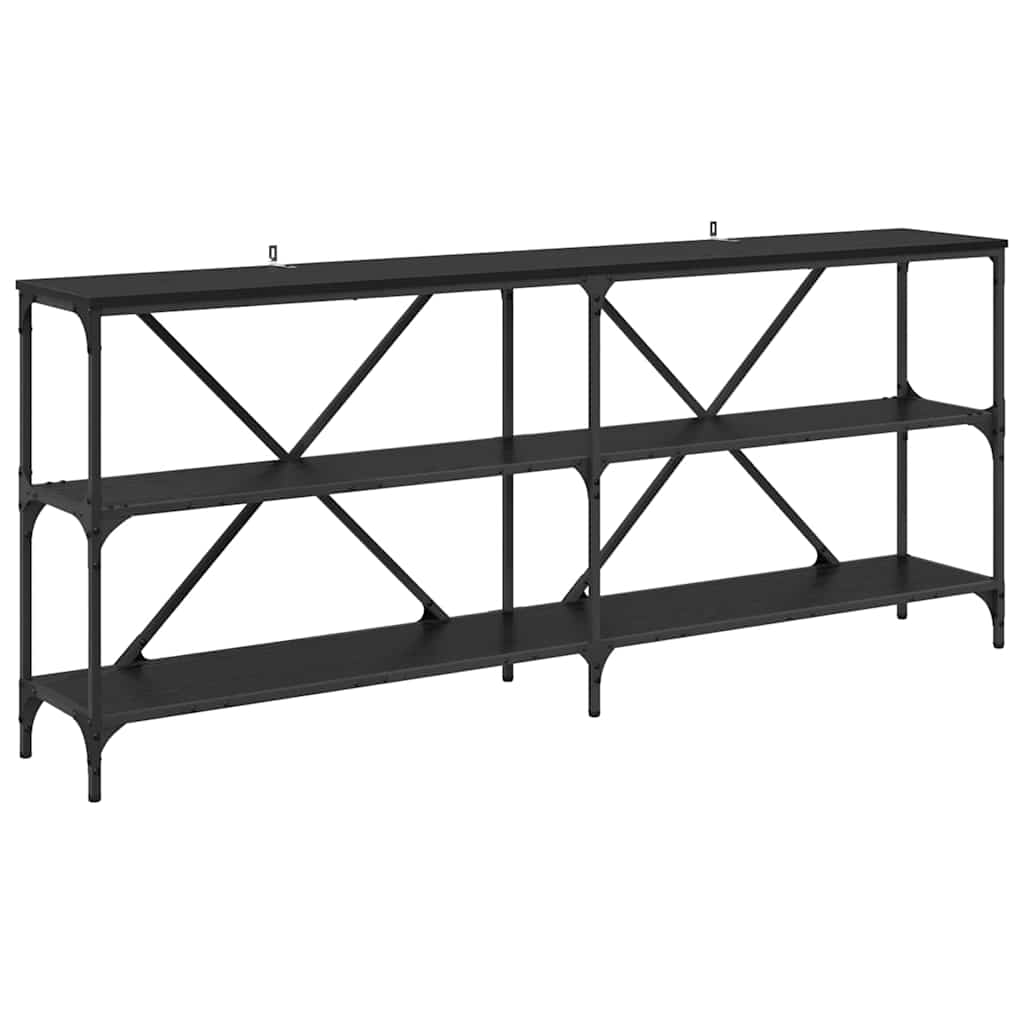 Table console avec étagère Chêne noir 180 x 30 x 75 cm - XIOS