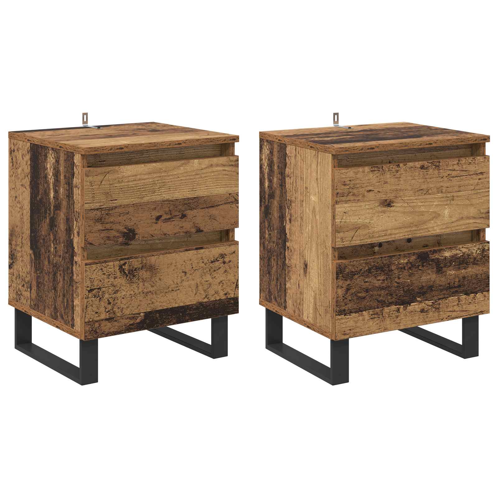 Cabinet de chevet avec tiroir 2 pcs Bois ancien 40 x 35 x 50 cm - XIOS
