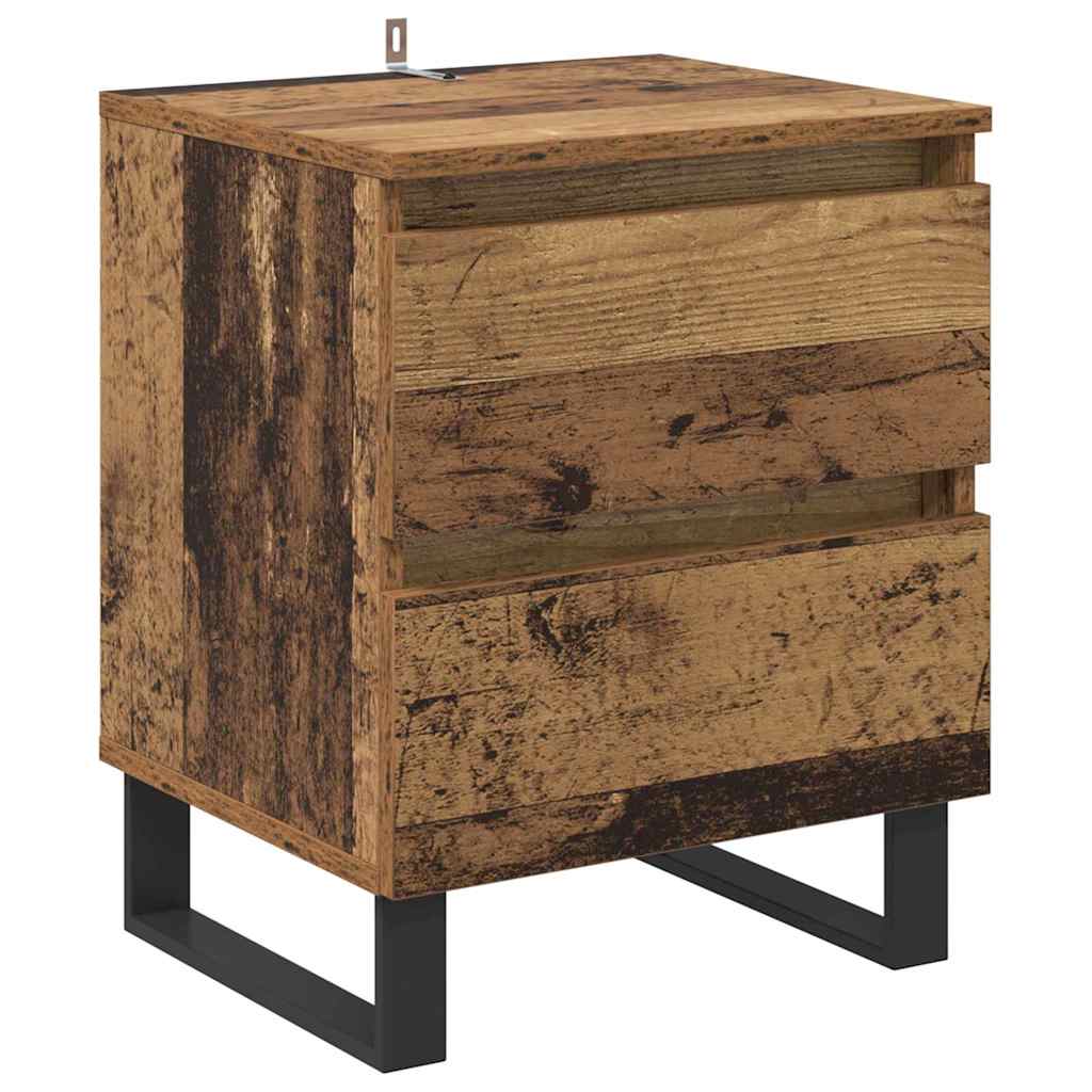 Cabinet de chevet avec tiroir 2 pcs Bois ancien 40 x 35 x 50 cm - XIOS