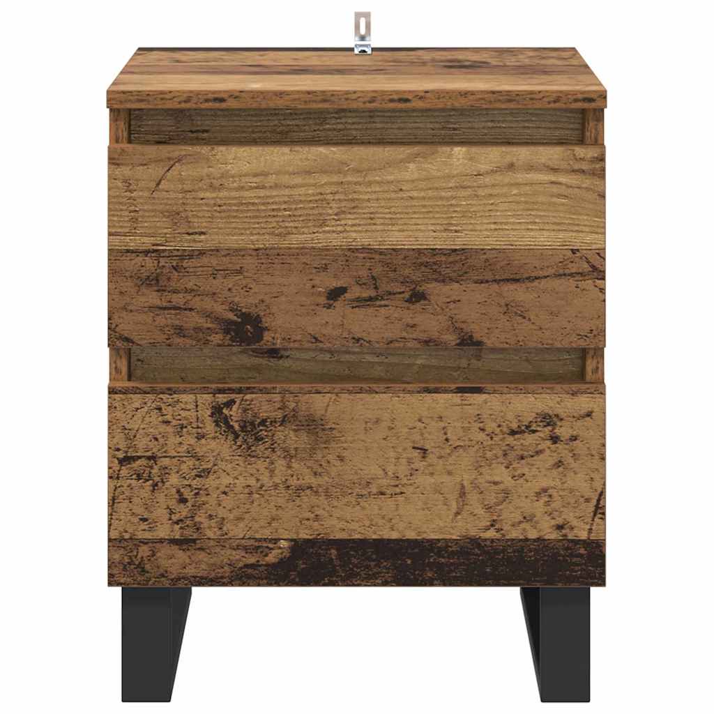 Cabinet de chevet avec tiroir 2 pcs Bois ancien 40 x 35 x 50 cm - XIOS