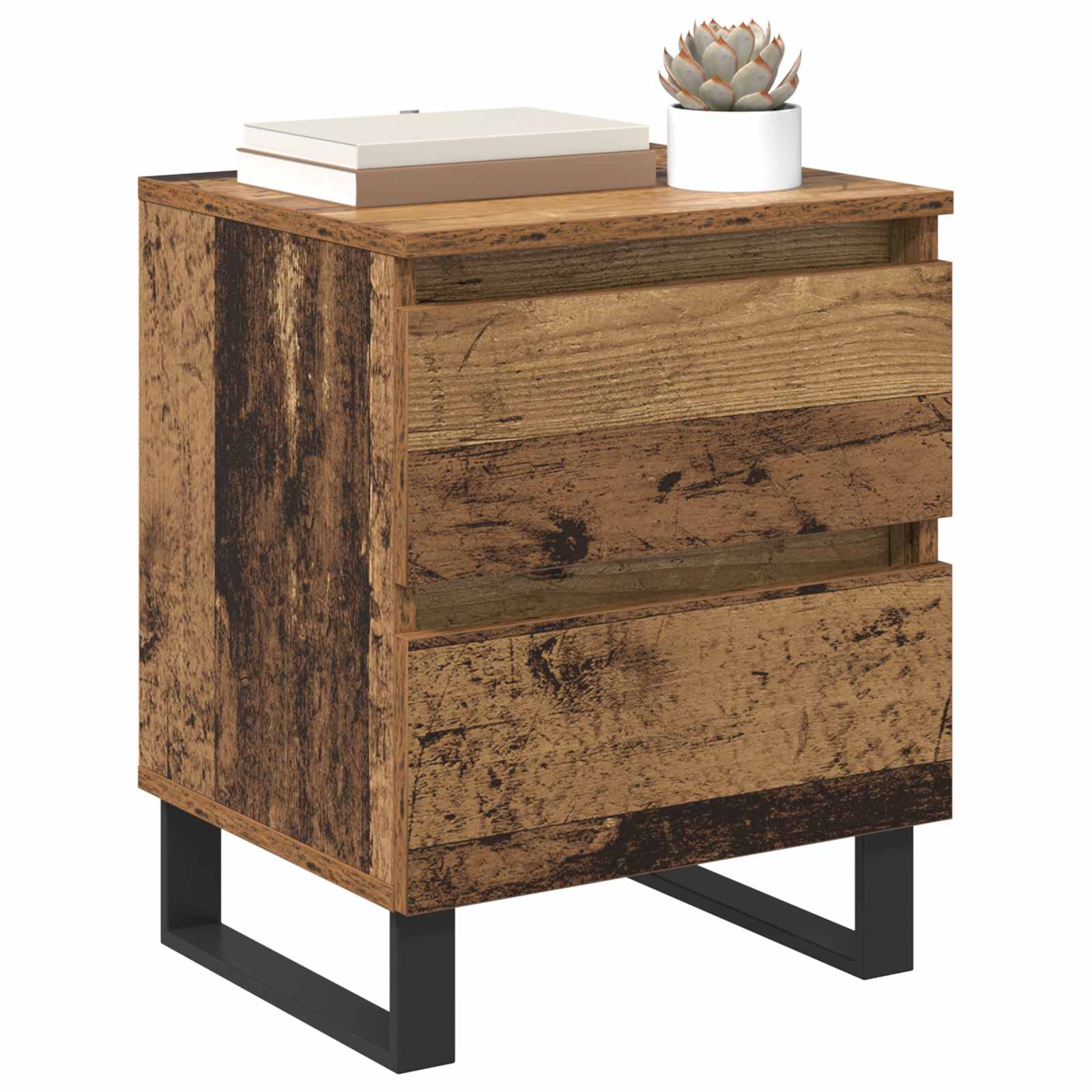 Cabinet de chevet avec tiroir 2 pcs Bois ancien 40 x 35 x 50 cm - XIOS