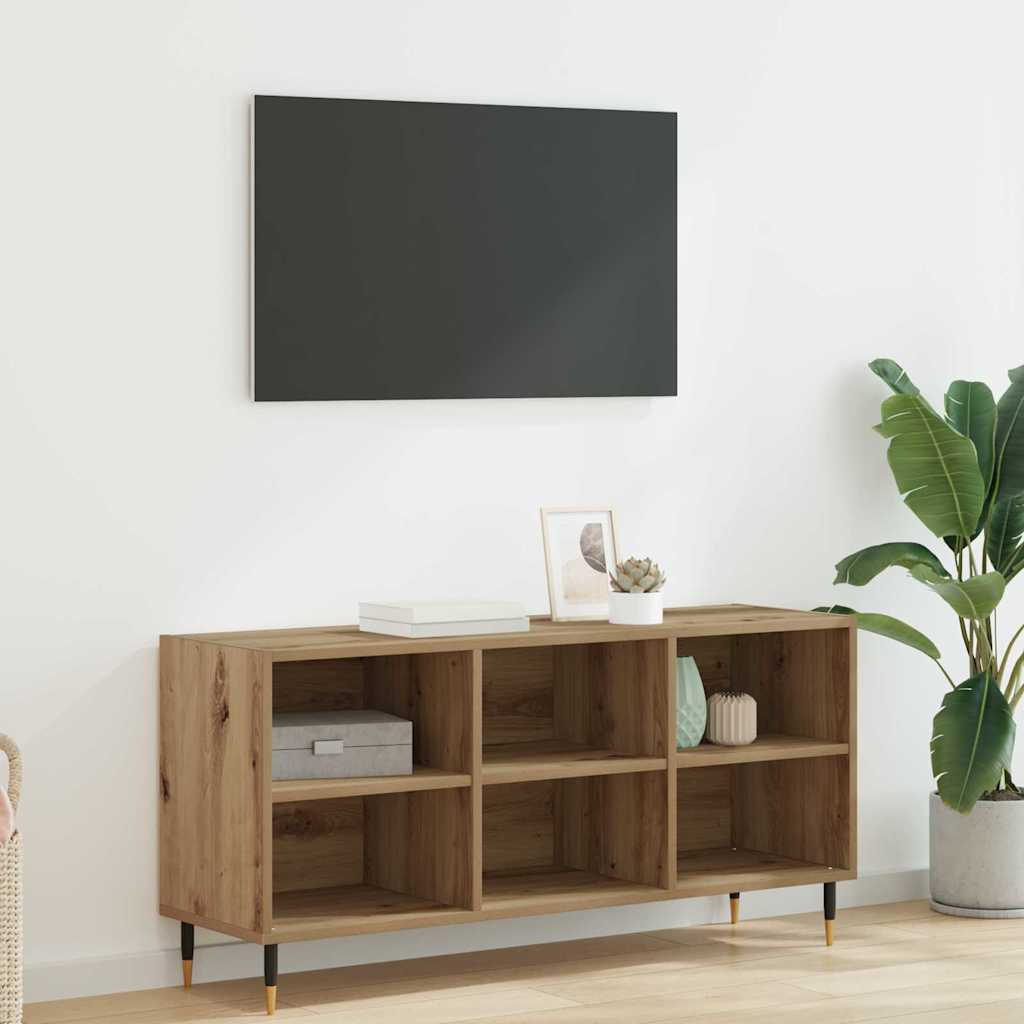Meuble TV Chêne artisanal 103,5 x 30 x 50 cm Bois d'ingénierie - XIOS