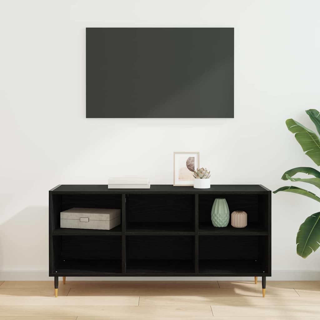 Meuble TV 103,5 x 30 x 50 cm Chêne noir Bois d'ingénierie - XIOS