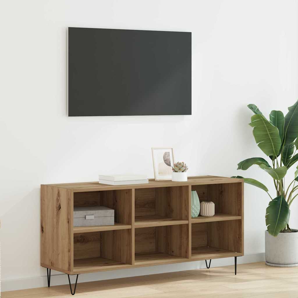 Meuble TV 103,5 x 30 x 50 cm Chêne artisanal Bois d'ingénierie - XIOS