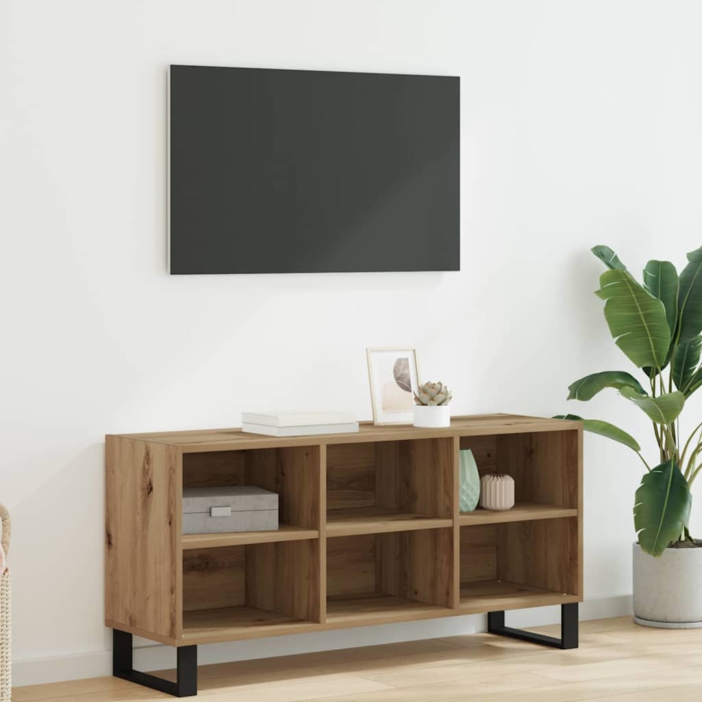 Meuble TV 103,5 x 30 x 50 cm Chêne artisanal Bois d'ingénierie - XIOS