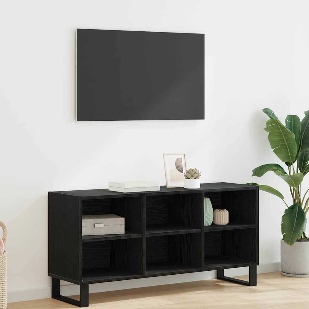 Meuble TV 103,5 x 30 x 50 cm Chêne noir Bois d'ingénierie - XIOS