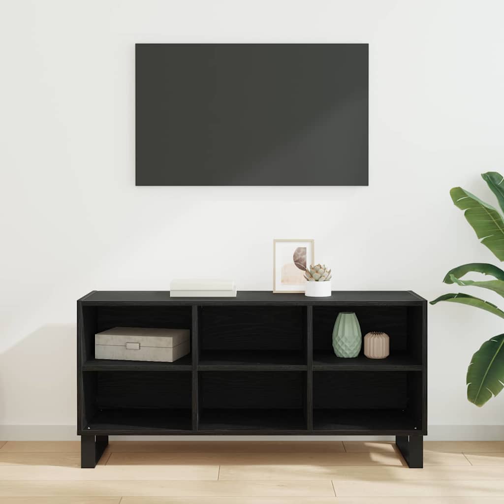Meuble TV 103,5 x 30 x 50 cm Chêne noir Bois d'ingénierie - XIOS