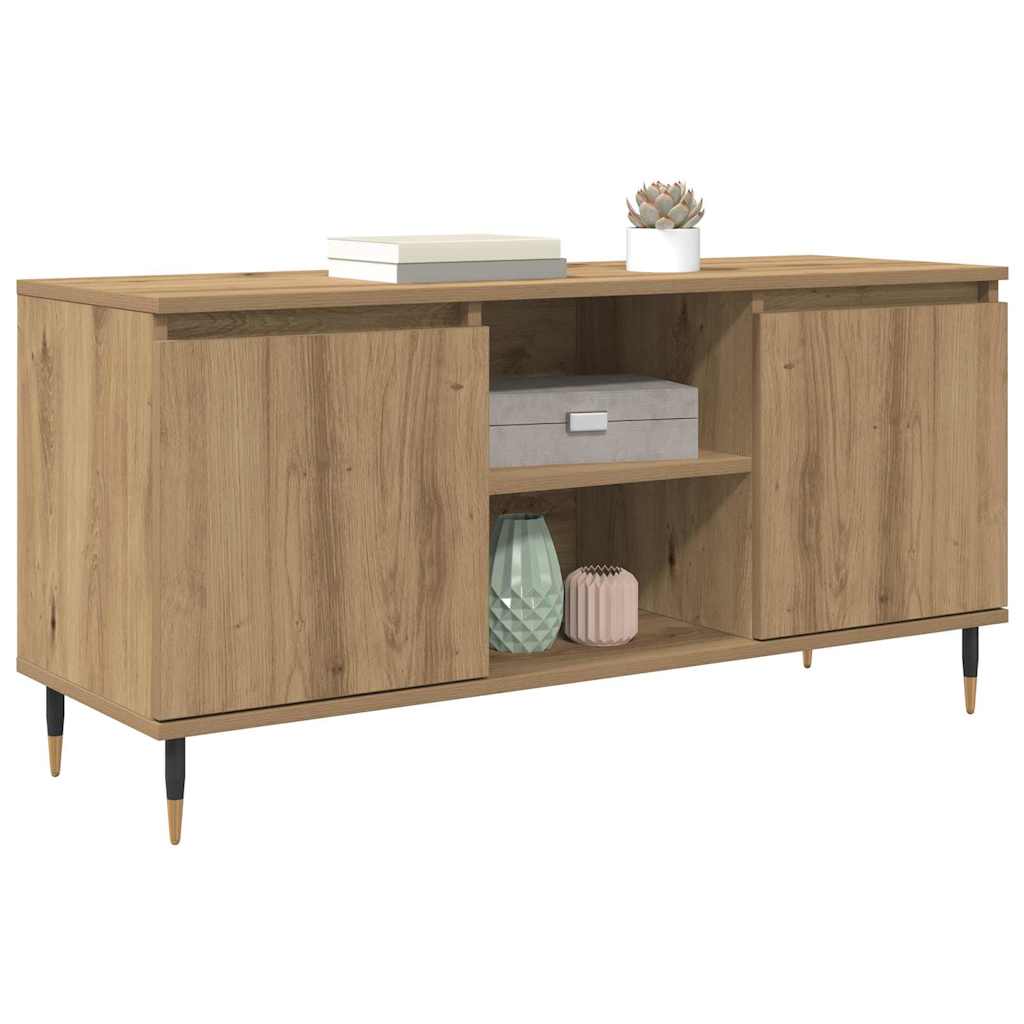 Meuble TV Chêne artisanal 104 x 35 x 50 cm Bois d'ingénierie - XIOS