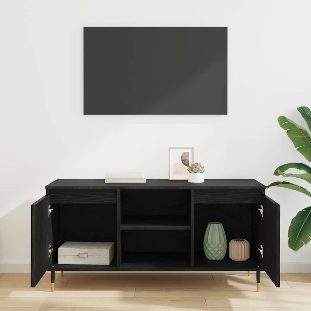 Meuble TV Chêne noir 104 x 35 x 50 cm Bois d'ingénierie - XIOS