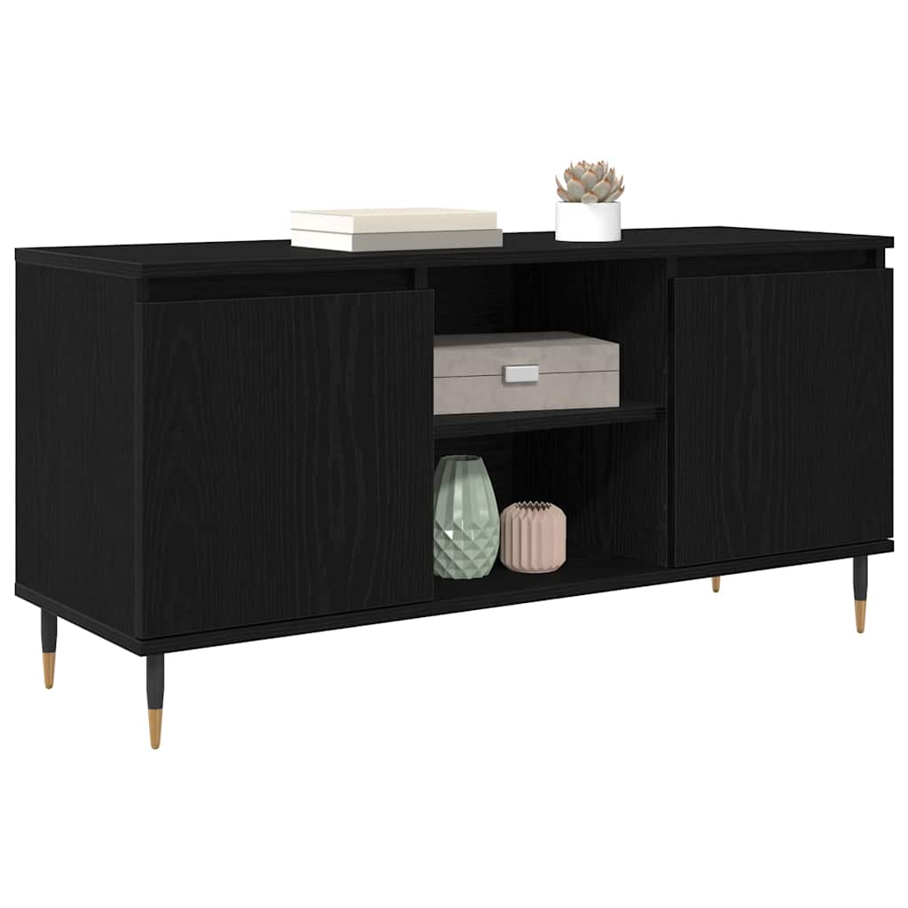 Meuble TV Chêne noir 104 x 35 x 50 cm Bois d'ingénierie - XIOS