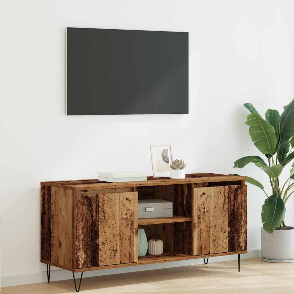 Meuble TV 104 x 35 x 50 cm Bois Ancien Bois d'ingénierie - XIOS