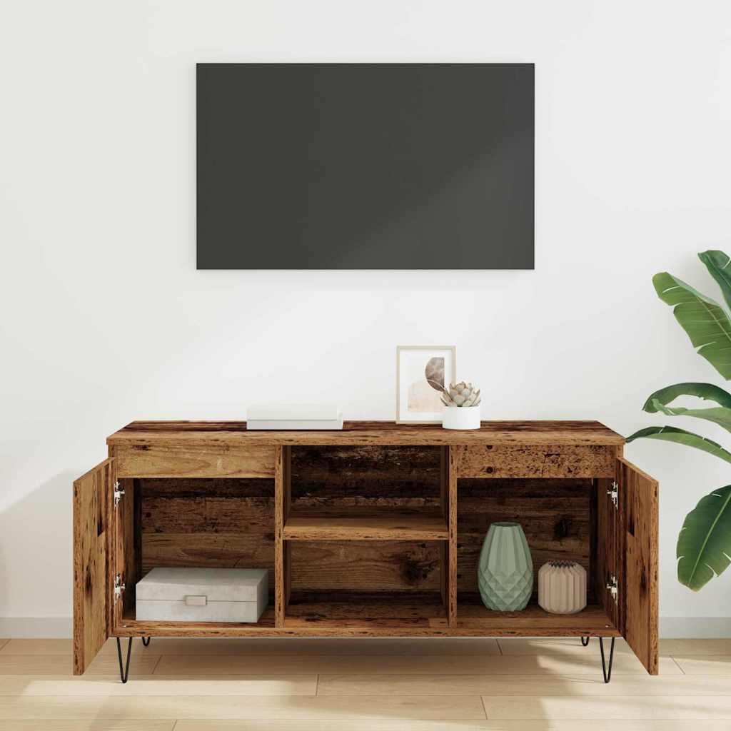 Meuble TV 104 x 35 x 50 cm Bois Ancien Bois d'ingénierie - XIOS
