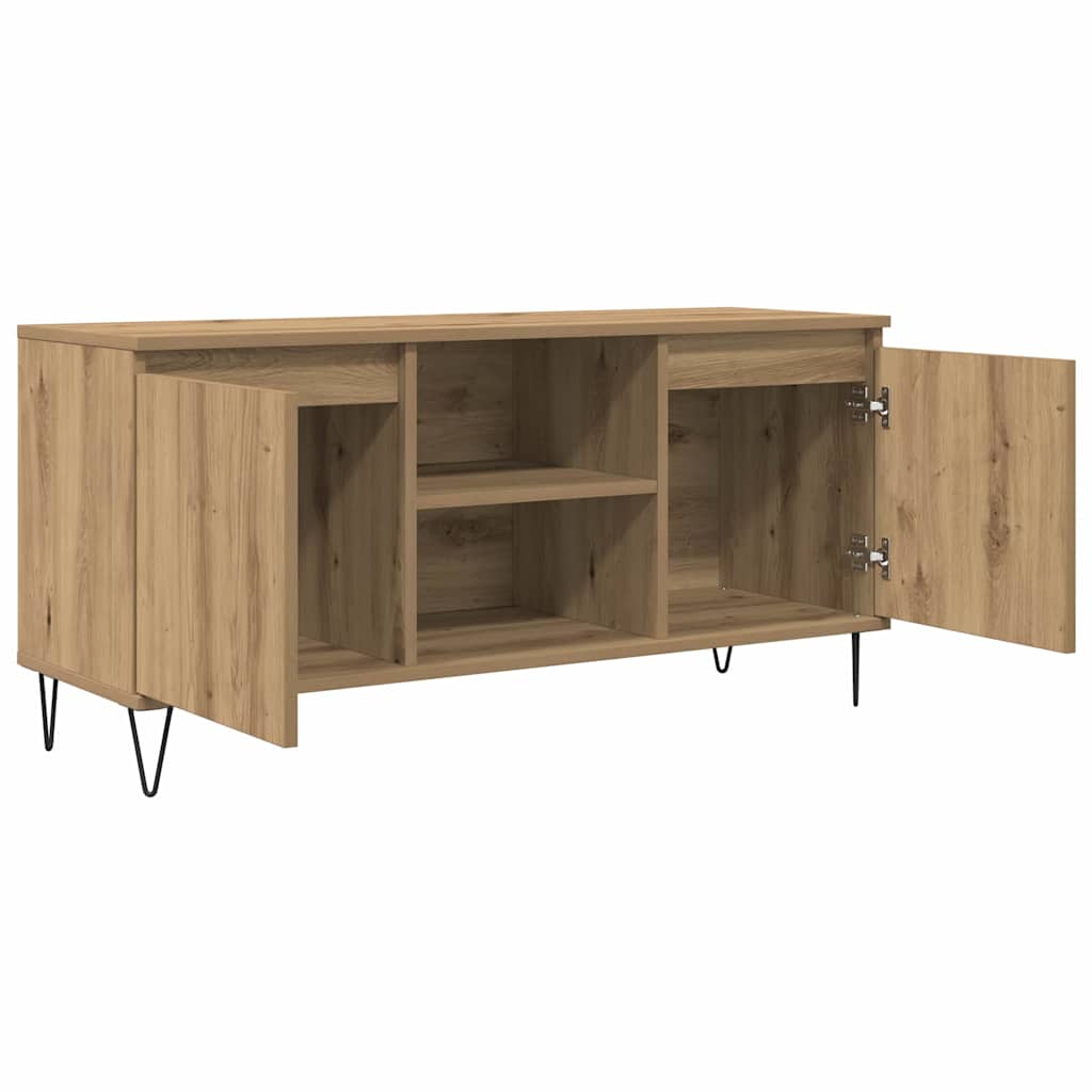 Meuble TV Chêne artisanal 104 x 35 x 50 cm Bois d'ingénierie - XIOS