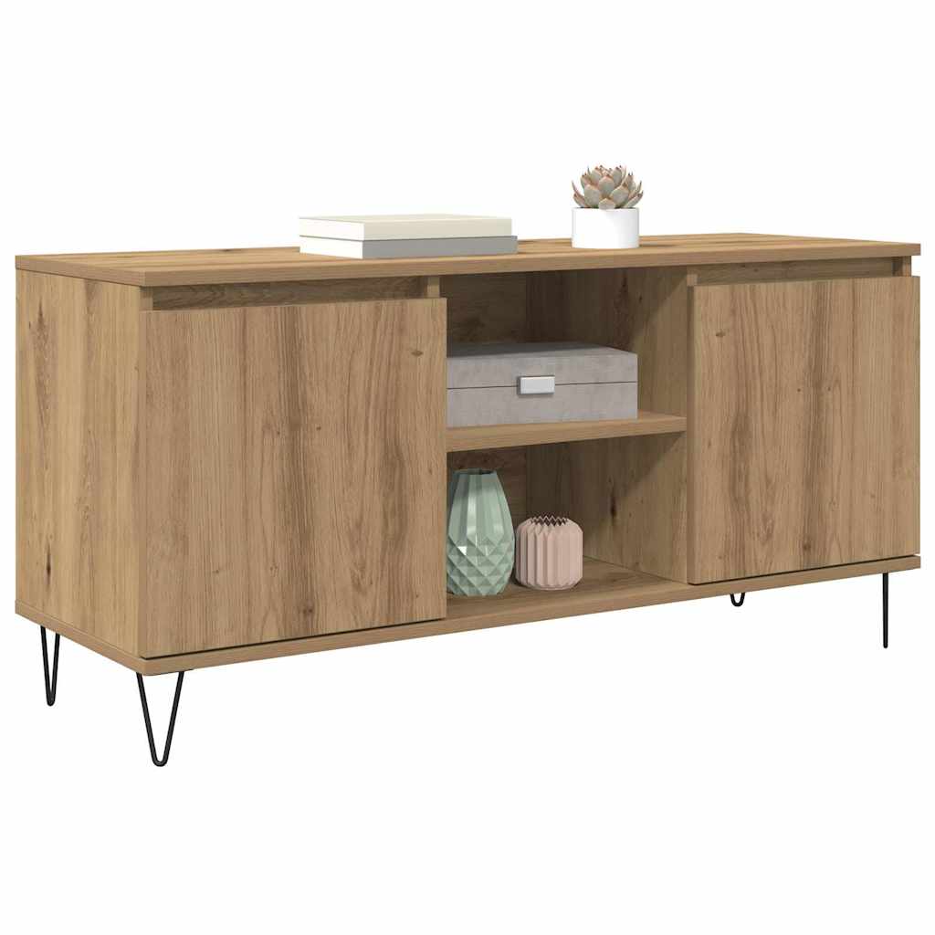 Meuble TV 104 x 35 x 50 cm Chêne artisanal Bois d'ingénierie - XIOS