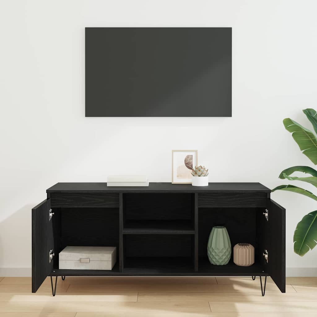 Meuble TV Chêne noir 104 x 35 x 50 cm Bois d'ingénierie - XIOS