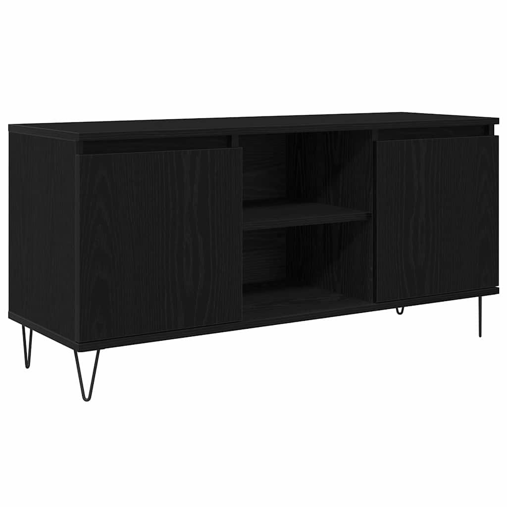 Meuble TV Chêne noir 104 x 35 x 50 cm Bois d'ingénierie - XIOS
