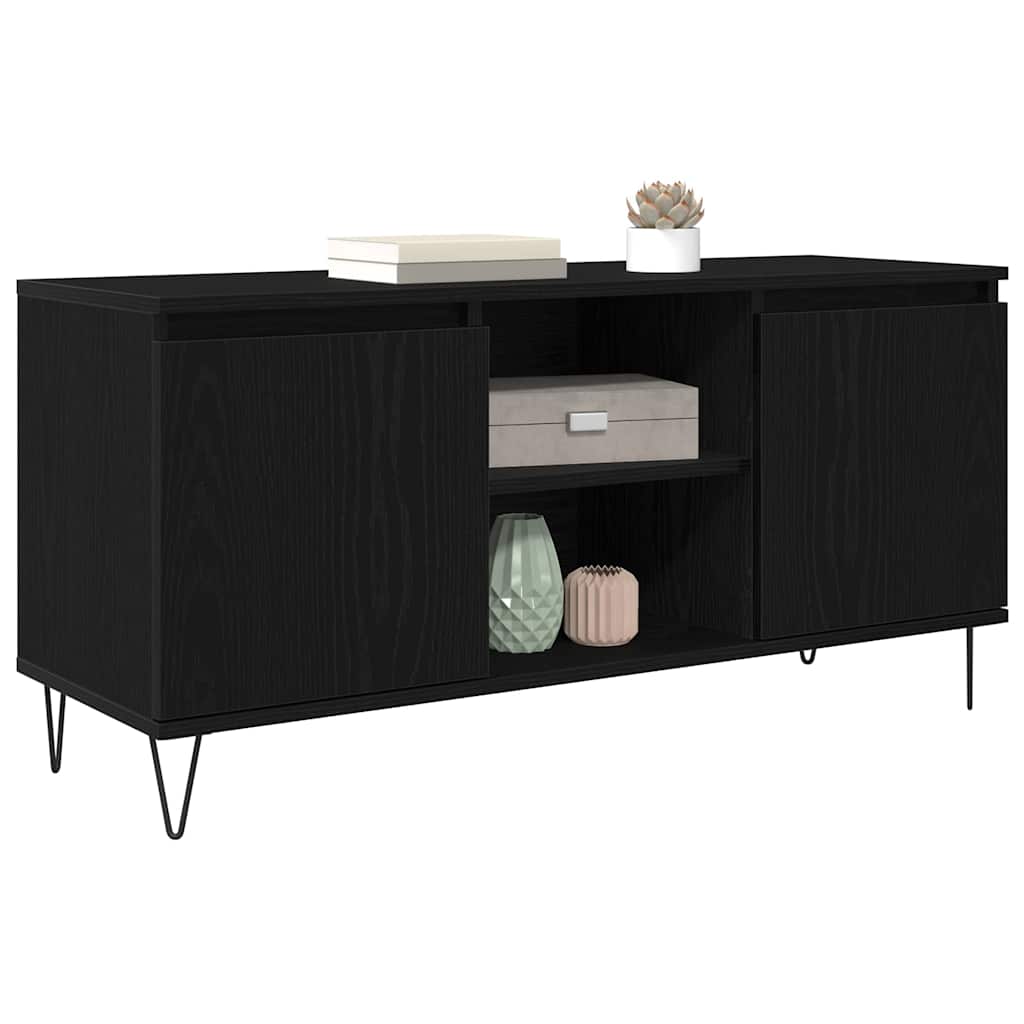 Meuble TV Chêne noir 104 x 35 x 50 cm Bois d'ingénierie - XIOS