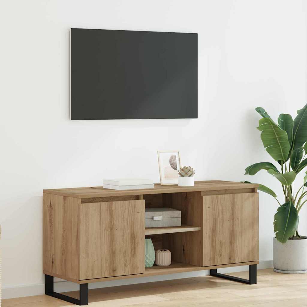Meuble TV Chêne artisanal 104 x 35 x 50 cm Bois d'ingénierie - XIOS