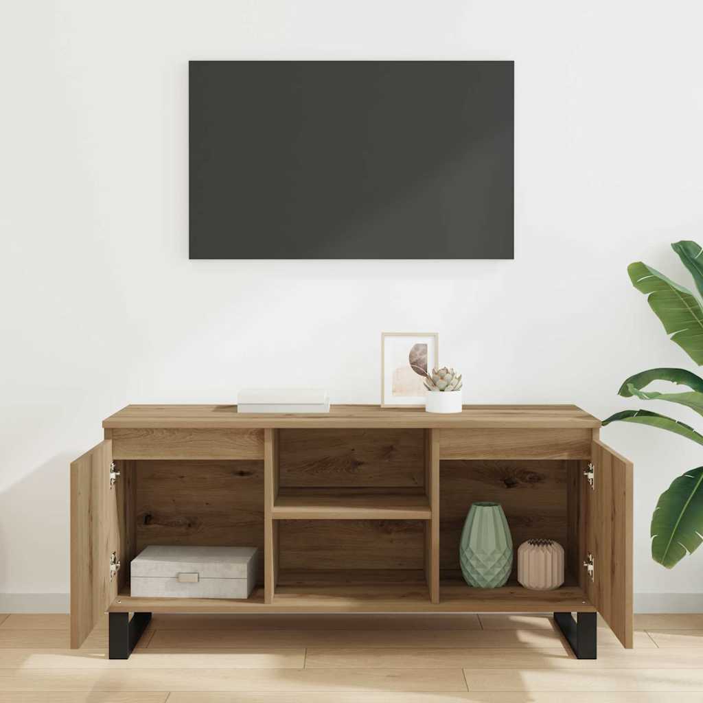 Meuble TV Chêne artisanal 104 x 35 x 50 cm Bois d'ingénierie - XIOS