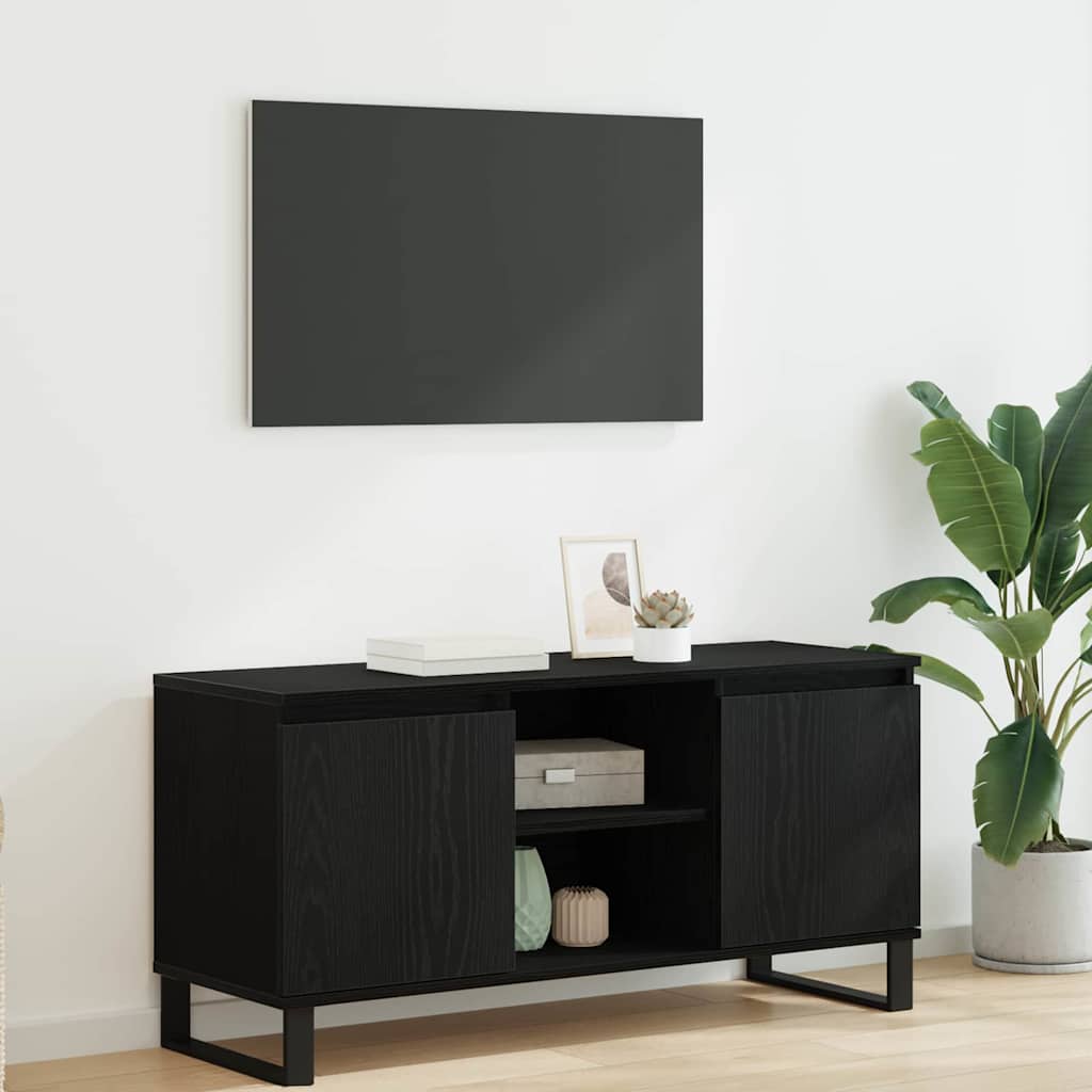 Meuble TV Chêne noir 104 x 35 x 50 cm Bois d'ingénierie - XIOS