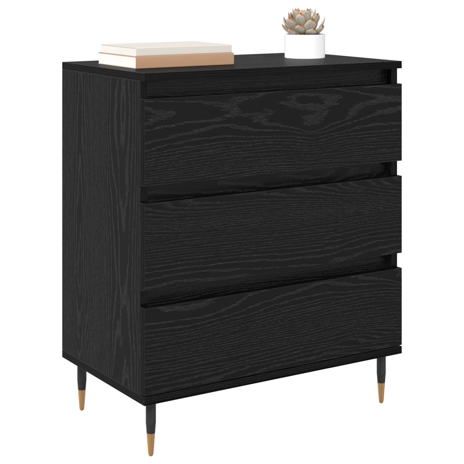 Buffet avec tiroir Chêne noir 60 x 35 x 70 cm Bois d'ingénierie - XIOS