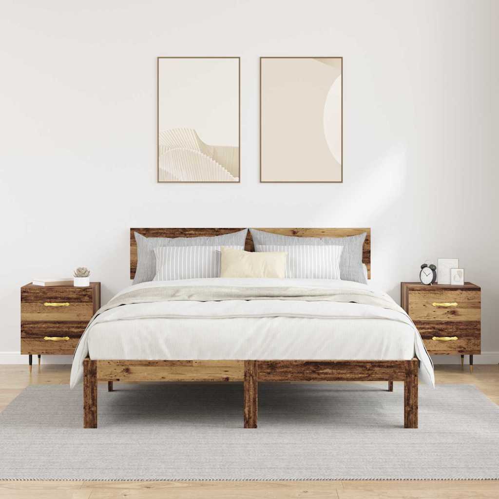 Cabinet de chevet 2 pcs Bois ancien 40 x 35 x 47,5 cm - XIOS