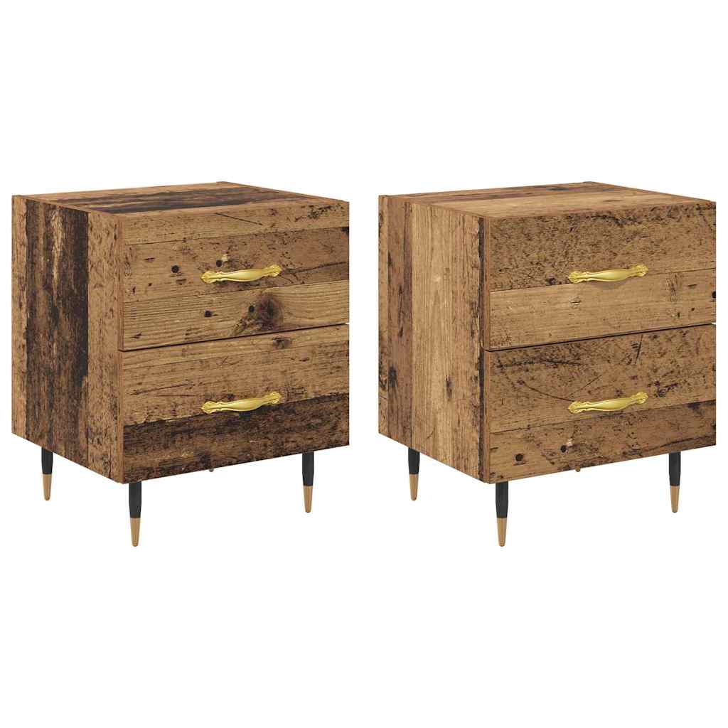 Cabinet de chevet 2 pcs Bois ancien 40 x 35 x 47.5 cm - XIOS