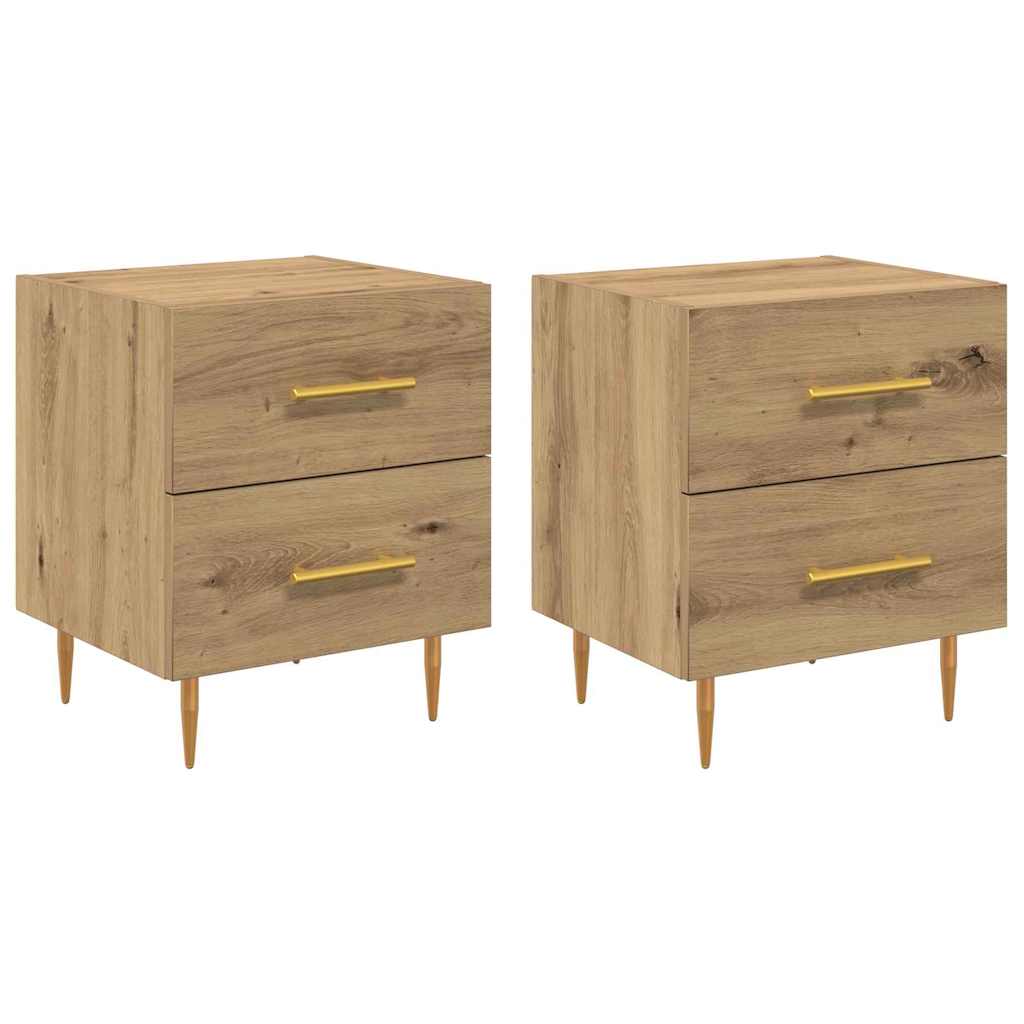 Cabinet de chevet 2 pcs Chêne artisanal 40 x 35 x 47,5 cm - XIOS