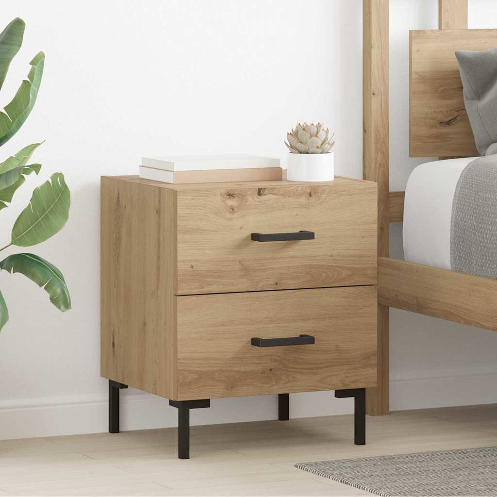 Cabinet de chevet 2 pcs Chêne artisanal 40 x 35 x 47,5 cm - XIOS