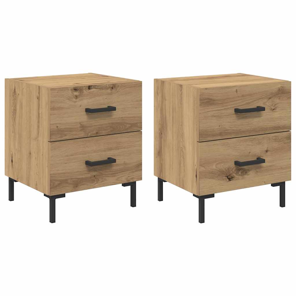 Cabinet de chevet 2 pcs Chêne artisanal 40 x 35 x 47,5 cm - XIOS