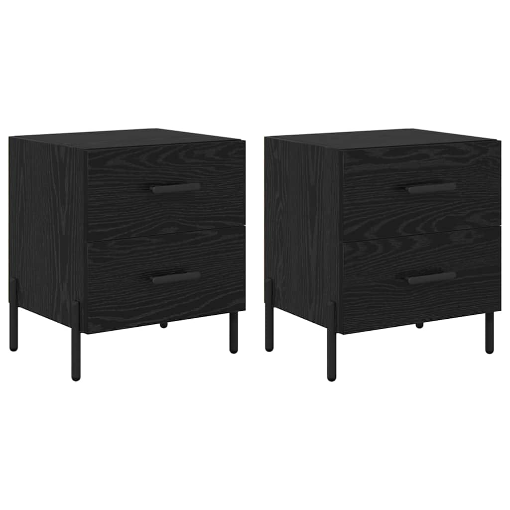 Cabinet de chevet 2 pcs Chêne noir 40 x 35 x 47,5 cm - XIOS