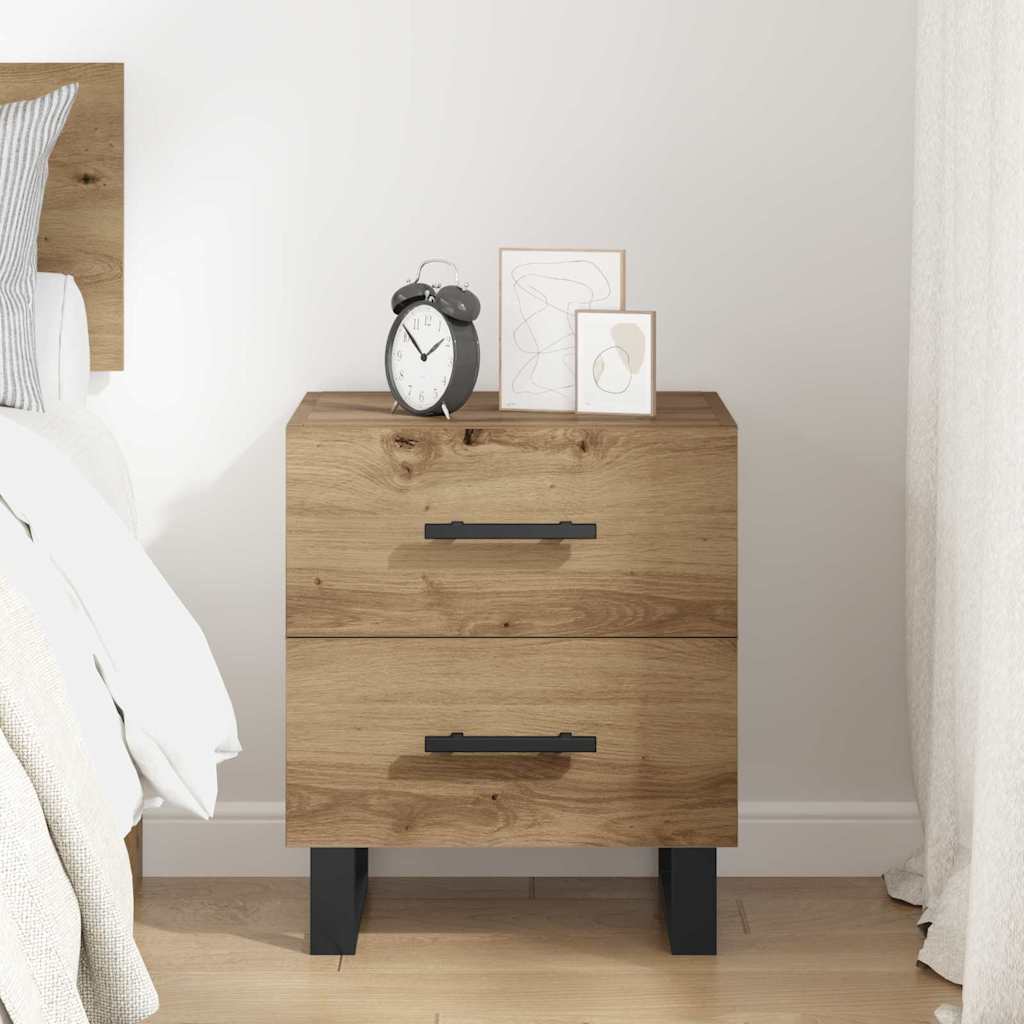 Cabinet de chevet avec tiroir Chêne artisanal 40 x 35 x 47,5 cm - XIOS
