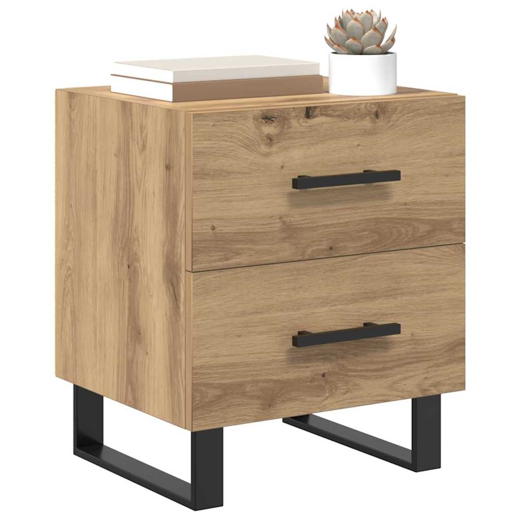 Cabinet de chevet avec tiroir Chêne artisanal 40 x 35 x 47,5 cm - XIOS